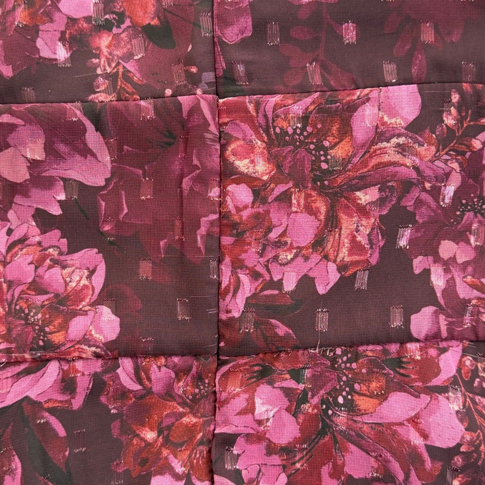 NWD R&M Richards Plum Rose Floral Halter Keyhole Chiffon Gown Maxi Dress Size 16 - Picture 14 of 16